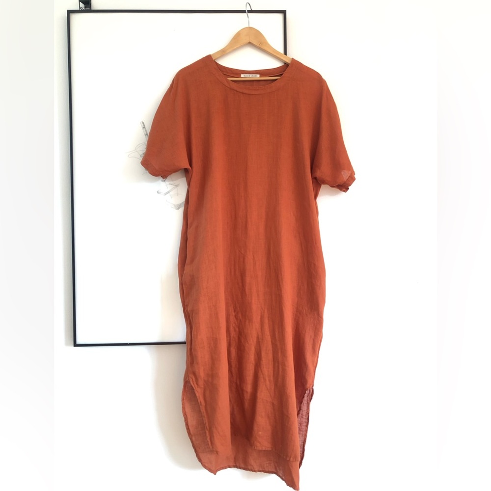 Black Crane linen dress